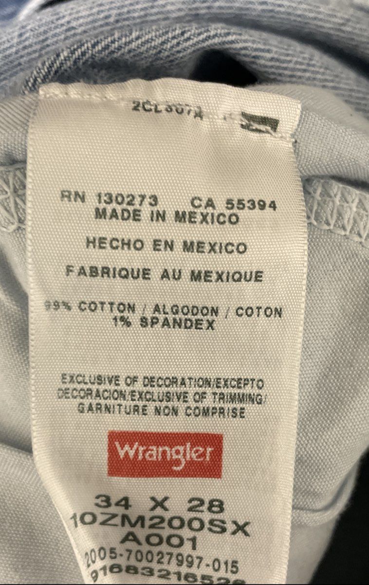 Wrangler Authentics Men's Light Wash Straight Leg Denim Jeans Sz 34x28