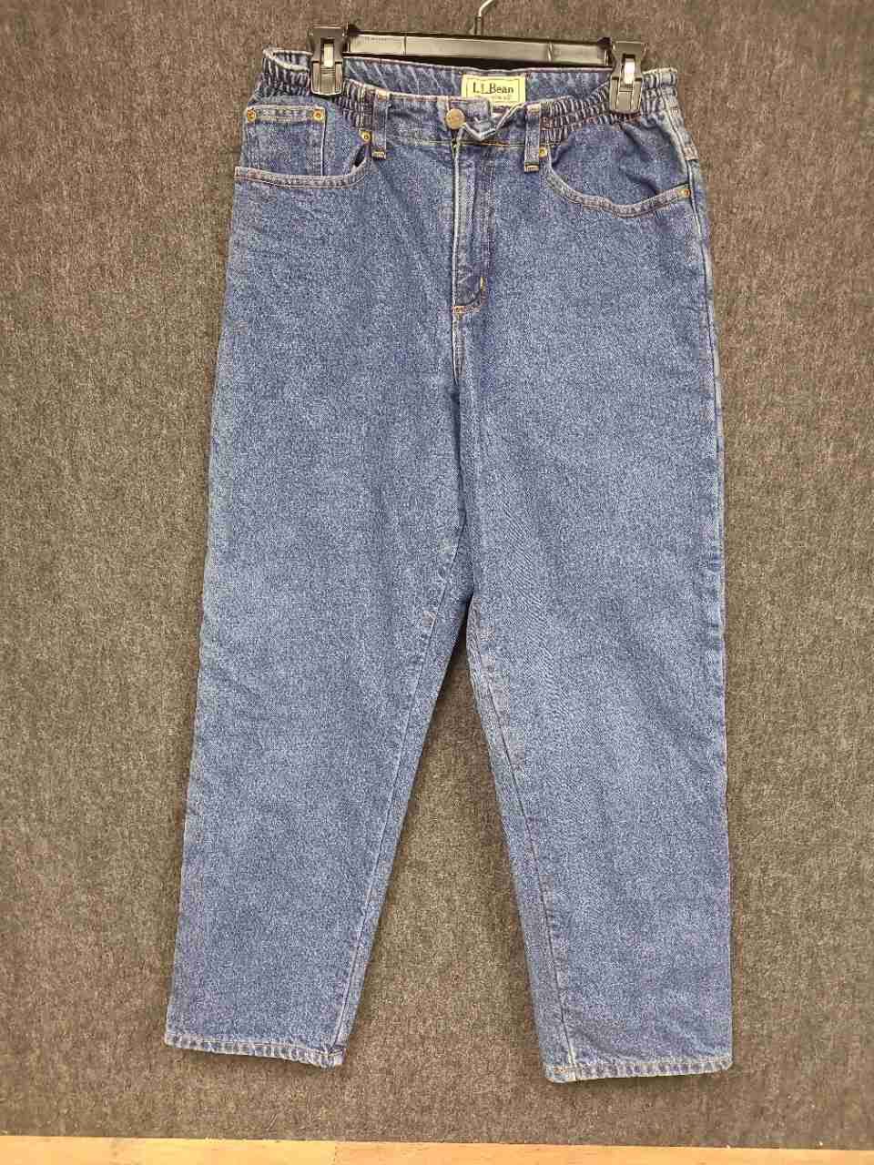 Vintage 90s L.L. Bean Women's Blue Flannel Lined Relaxed Fit Jeans Sz 8 Pet