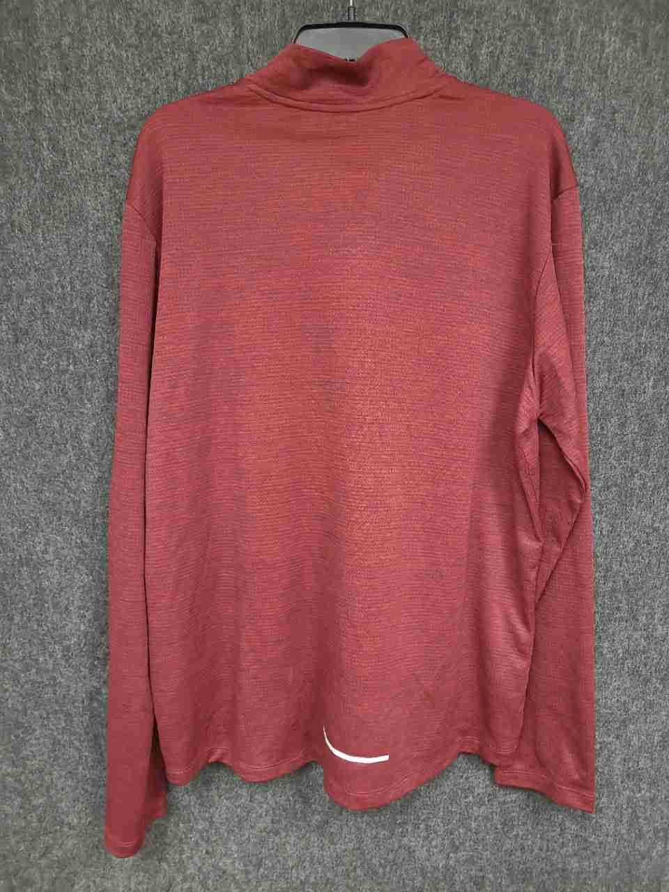 Nike Men's 1/4 Zip Running Pullover Burgundy Dri-FIT Graphic Sleeve Sz XL