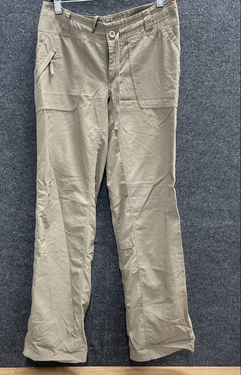 The North Face Women's Hiking Pants Khaki Tan Tekware Nylon Straight Leg Size 4