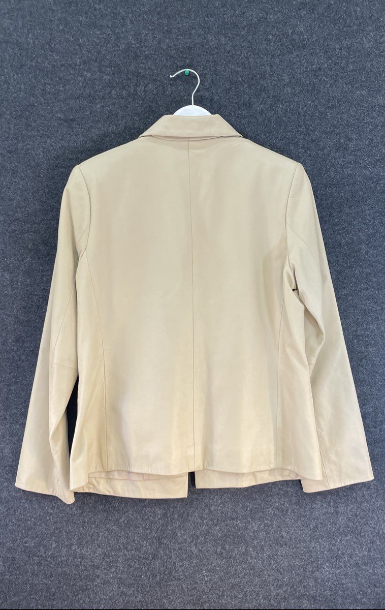 Valerie by Valerie Stevens Women's Vintage 90s Beige Leather Blazer Sz M