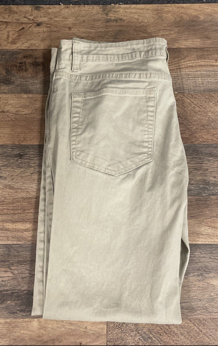 Eddie Bauer Men's Khaki 5-Pocket Cotton Blend Stretch Pants Sz 34x32