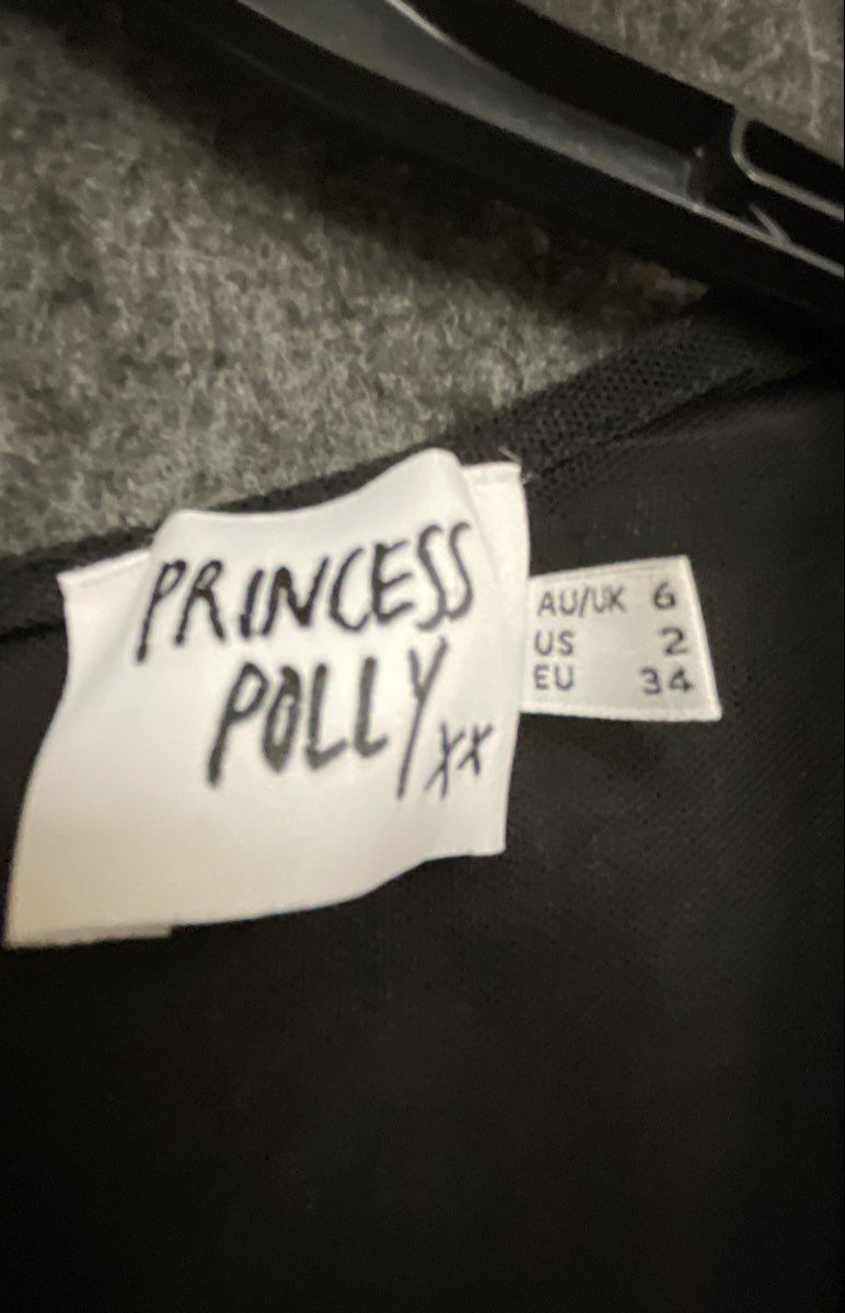 Princess Polly Women's Black Kenzie Ruched Square Neck Long Sleeve Mini Sz 2