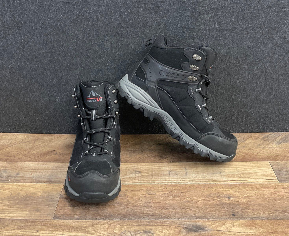 Nortiv8 JS19004M Waterproof Mid Hiking Boots Black Men's Size 8.5