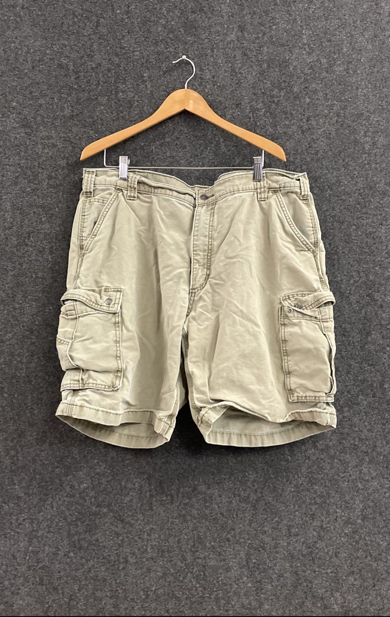 Carhartt Men's Light Green Cotton Canvas Loose Fit Cargo Work Shorts Size 42