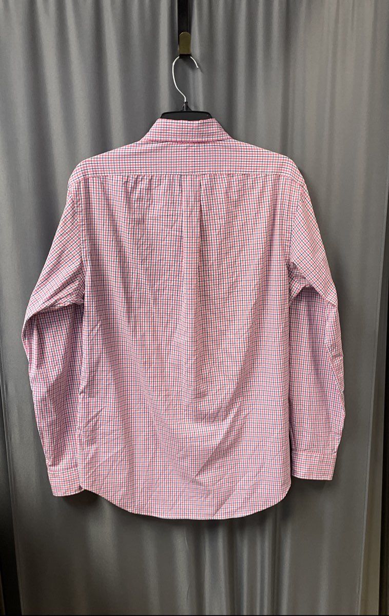 Ralph Lauren Men's Performance Pink Blue Plaid Button Down Shirt Sz M