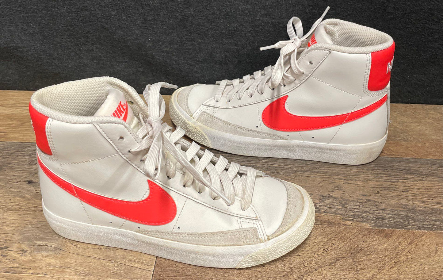 Nike Blazer Mid 77 White Habanero Red High Top Sneakers Youth Size 4Y