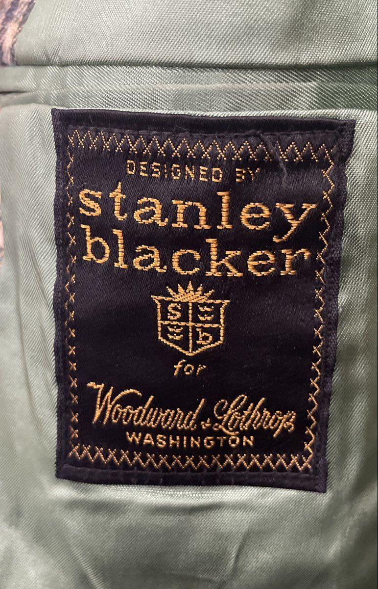 Vintage 80s Stanley Blacker Men's Plaid Check Blazer Sport Coat Green Brown