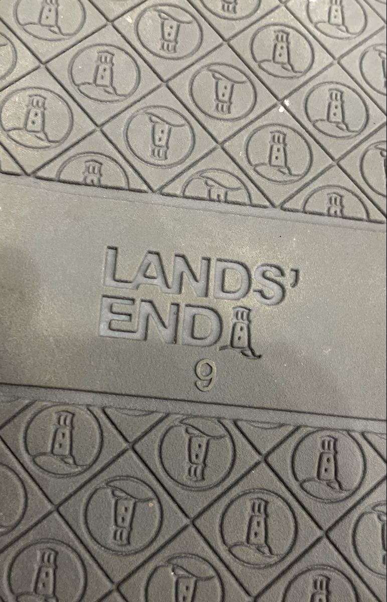 Lands' End Women's Grey Fuzzy Cross Strap Slides Size 9