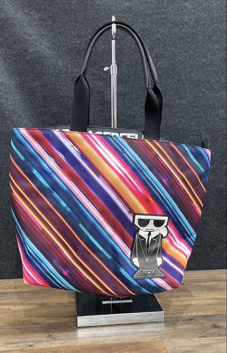 Karl Lagerfeld Multicolor K/Karl Patch Large Tote Bag Black Handles