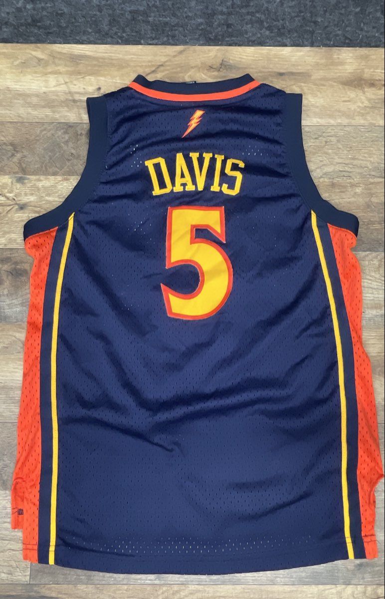 Adidas Kids Golden State Warriors Baron Davis #5 Navy Basketball Jersey Sz M