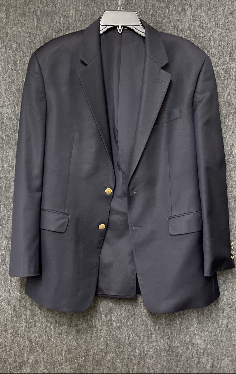 Lauren Ralph Lauren Men's Navy Blue Pure Wool Blazer Gold Crest Buttons Sz 40R