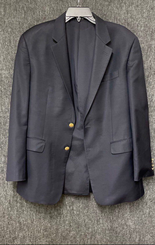 Lauren Ralph Lauren Men's Navy Blue Pure Wool Blazer Gold Crest Buttons Sz 40R
