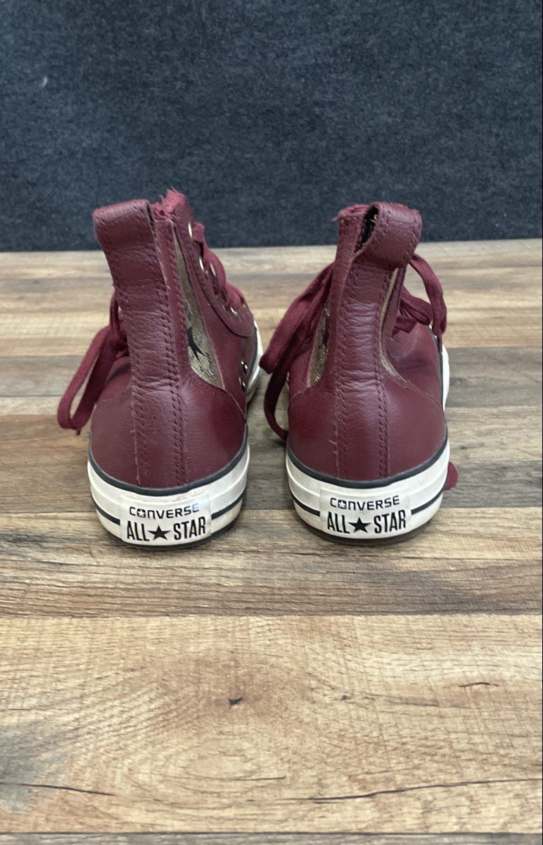 Converse Chuck Taylor All Star Leather Faux Fur Burgundy Gold High Top Size 8