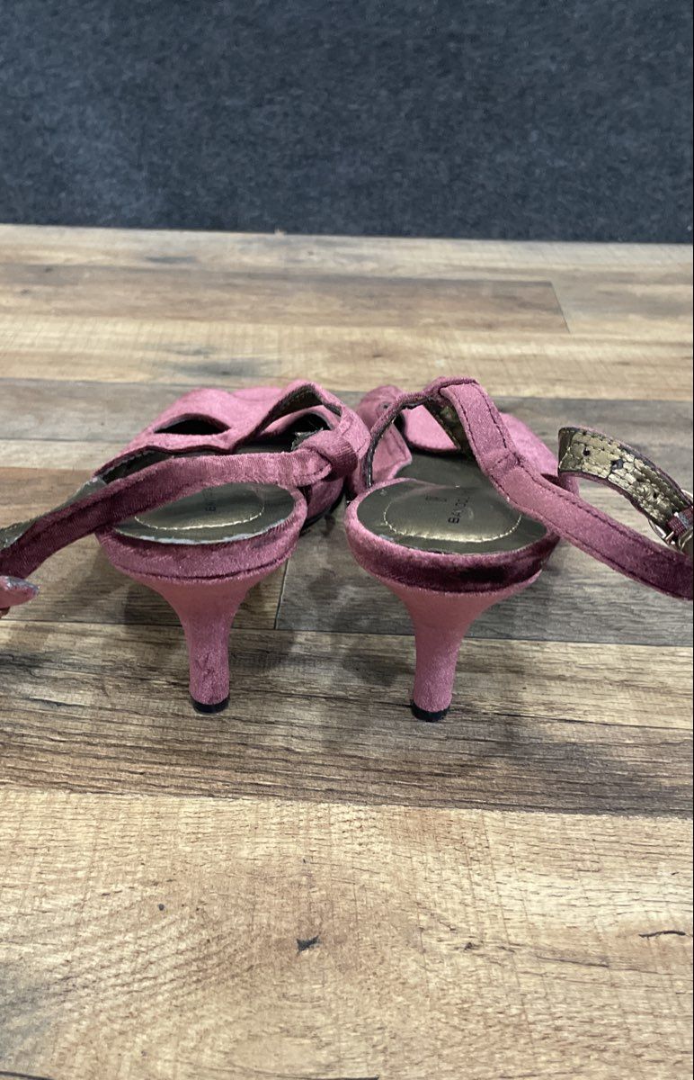 Bandolino BD7NOSSA Magenta Velvet Peep Toe Slingback Kitten Heels Size 9.5M