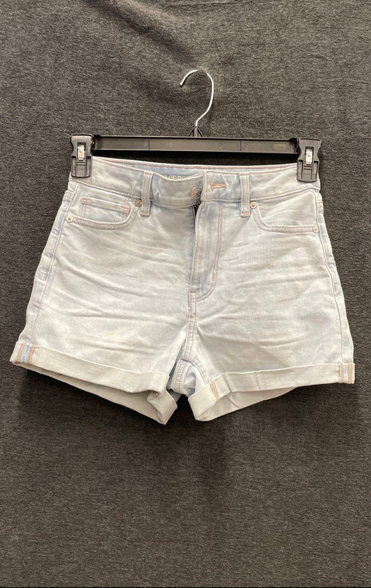 American Eagle Women's Shorts Light Wash Blue Stretch Denim Cuffed NWT Sz 0