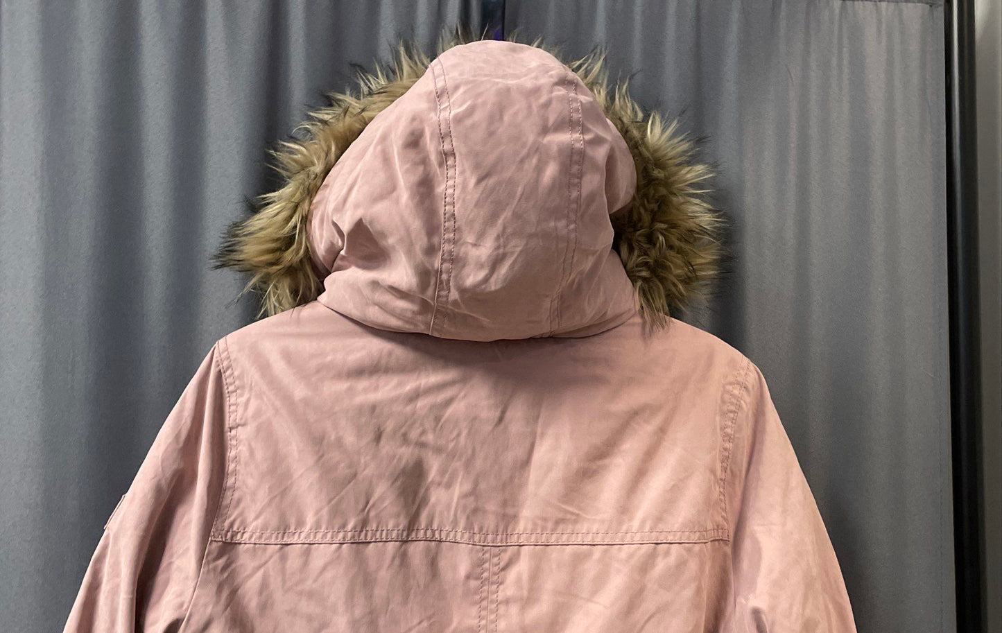 Abercrombie Kids Girls Pink Parka Faux Fur Hooded Sherpa Lined NWT Sz 15/16