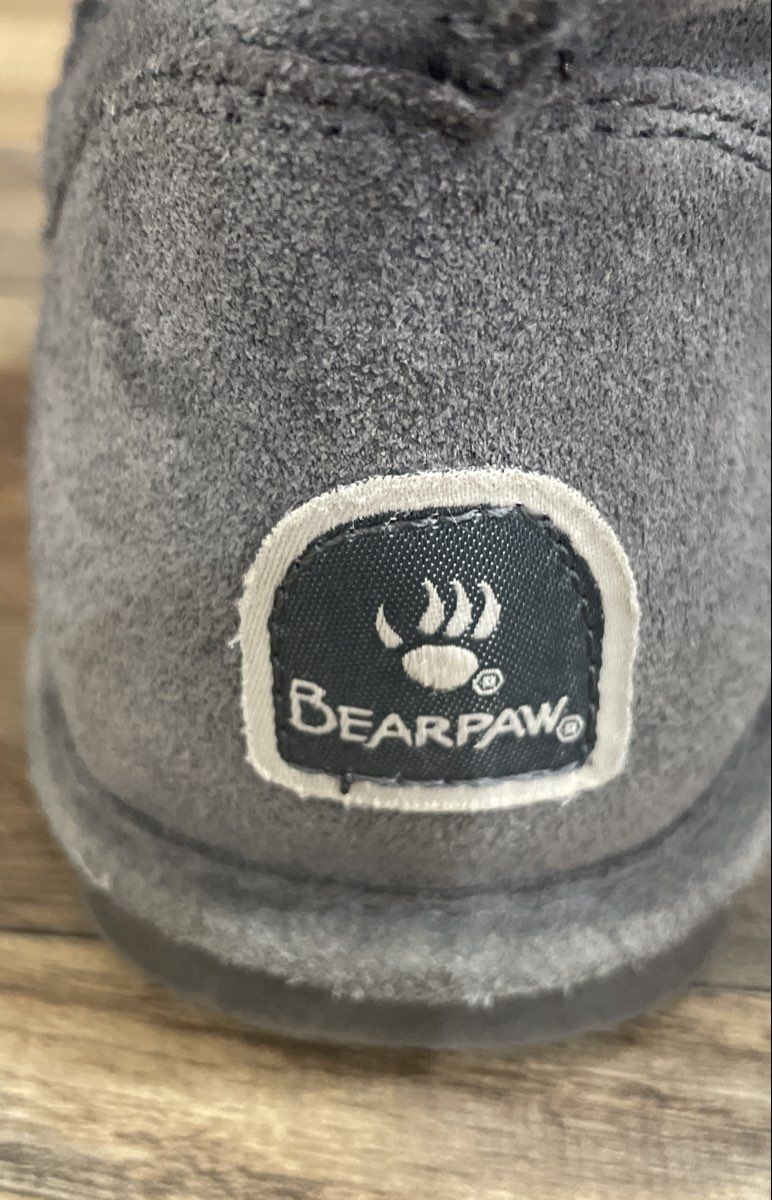 Bearpaw Tall Suede Sheepskin Blend Boots Grey Women's Size 7