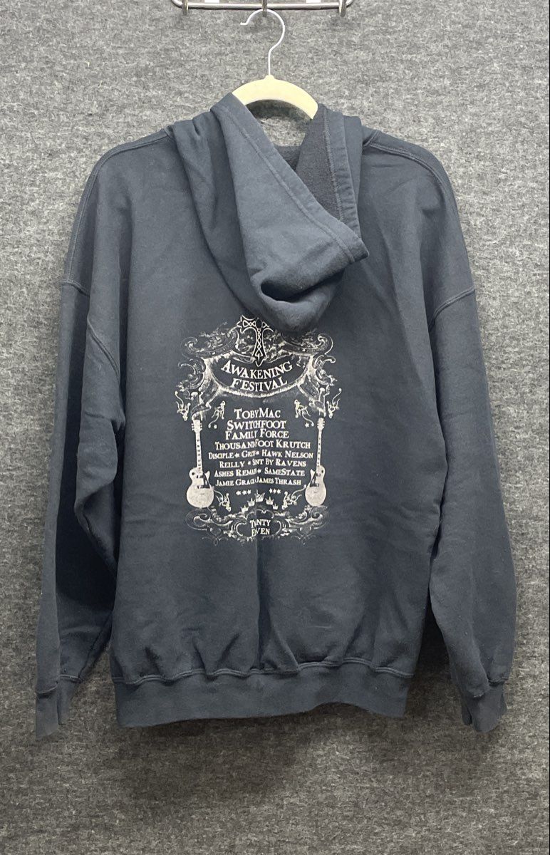Awakening Festival 2011 Concert Hoodie TobyMac Switchfoot Gildan Black Sz XL