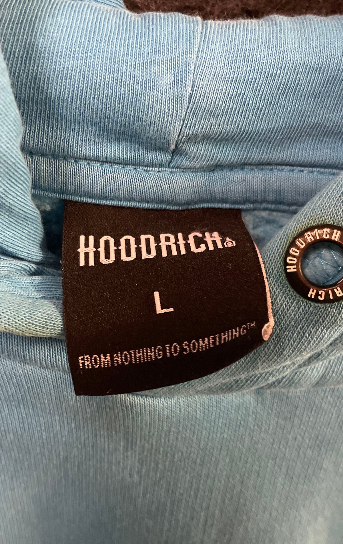 Hoodrich Men's Light Blue Pullover Graphic Logo Hoodie Sz L