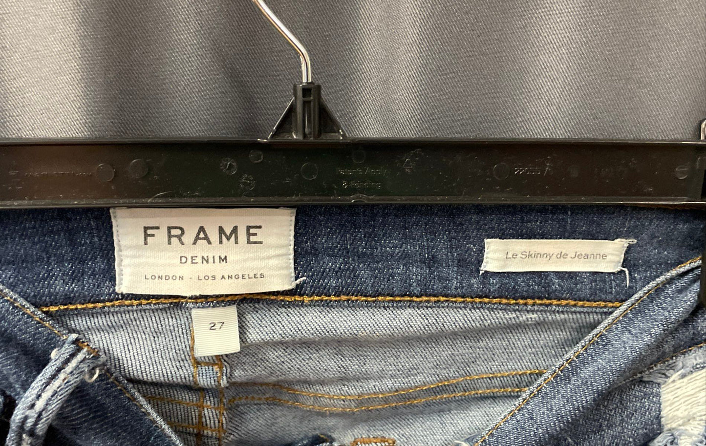 Frame Women's Le Skinny de Jeanne Jeans Blue Victoria Park Distressed Sz 27