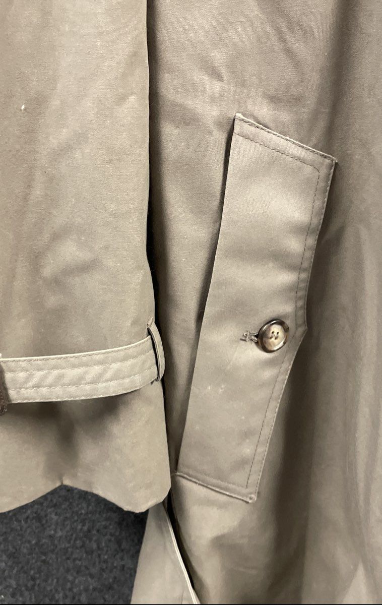 Vintage 90s TownCraft Men's Khaki Double Breasted Trench Coat Liner Sz 44 Short