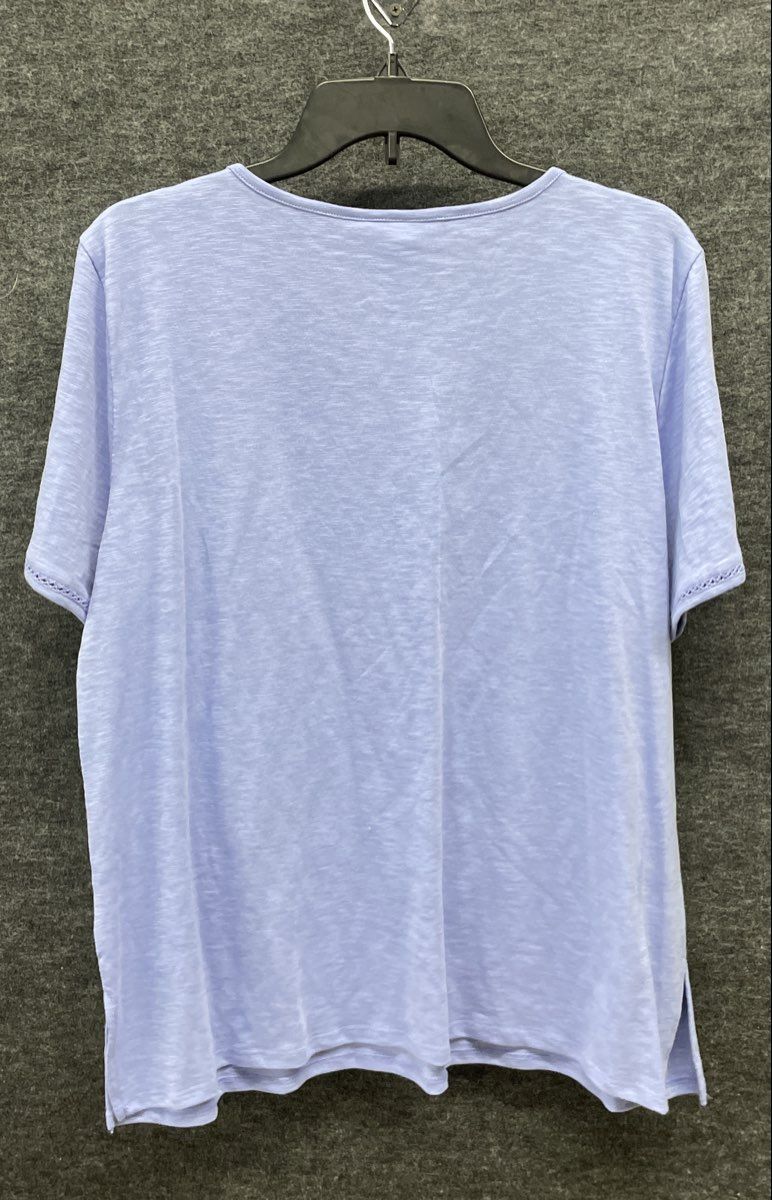 Alfred Dunner Women's Purple Butterfly Embroidered Top Santa Fe 2025 Sz L NWT