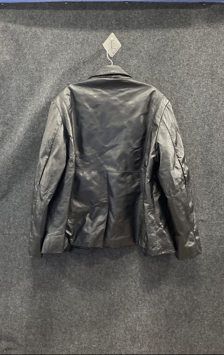 KC Collections Men's Black Leather 3-Button Blazer Jacket Vintage Y2K Size XL