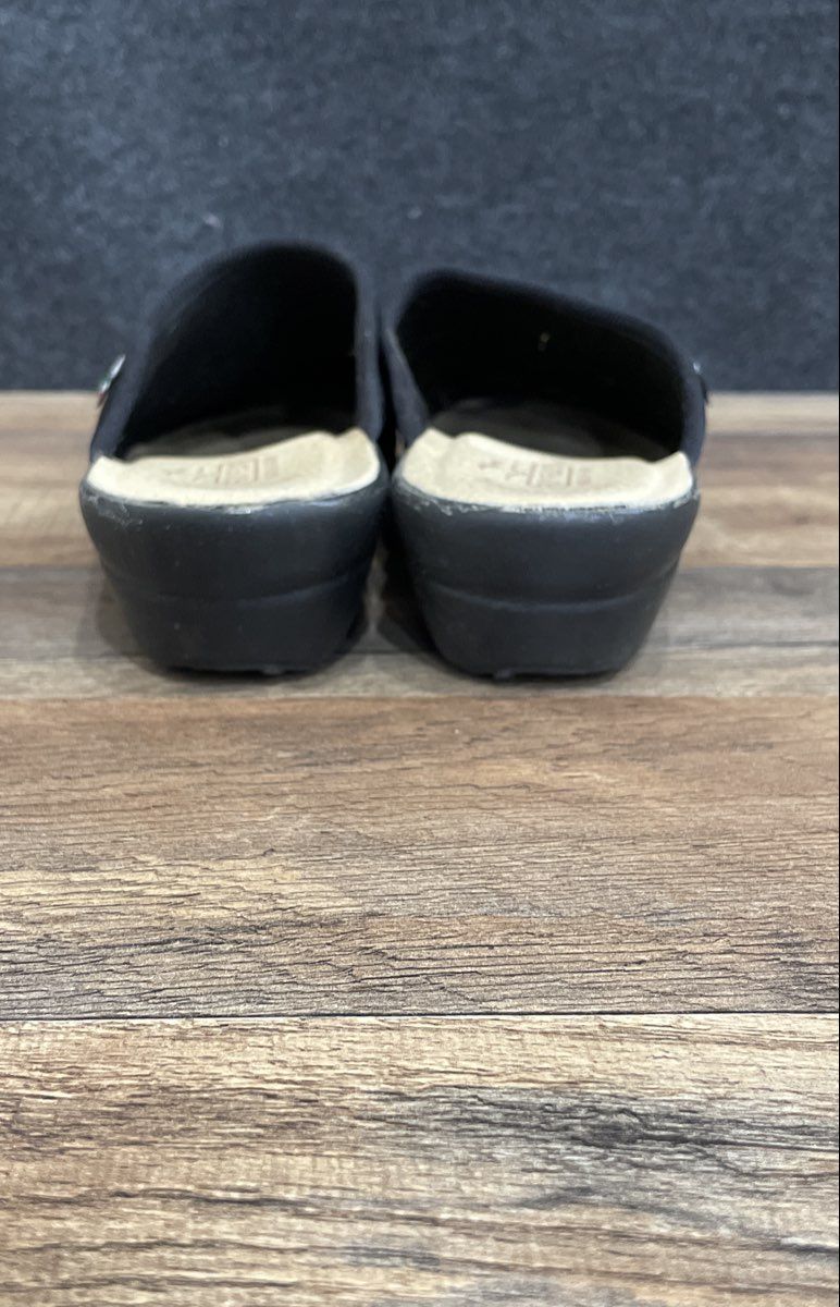 Fly Flot Black Mesh Anti-Shock Slip-On Clogs Mules Made in Italy Size 41