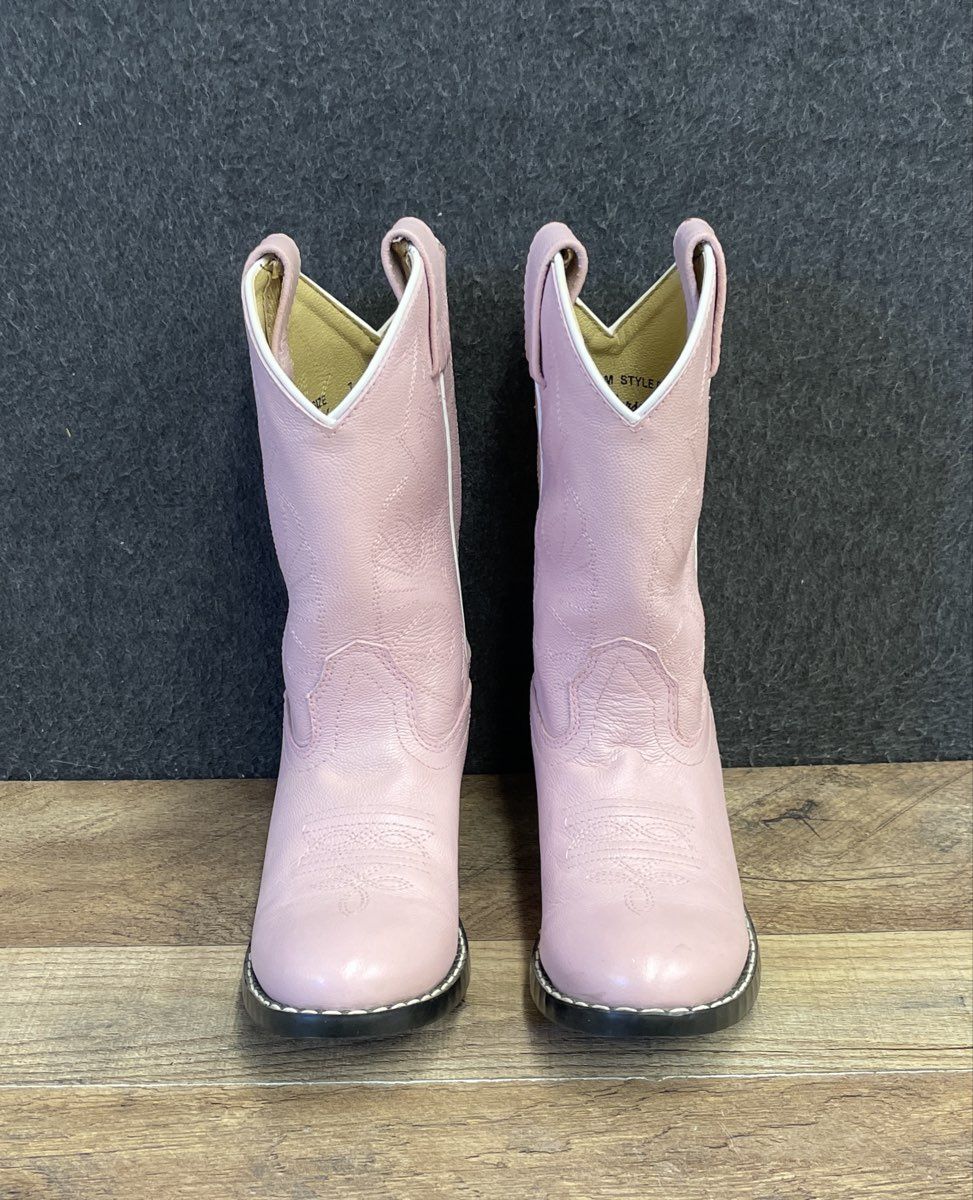 Masterson Boot Co. Pink Leather Western Cowboy Boots Youth Size 1