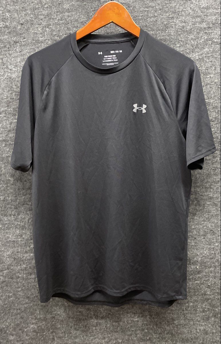 Under Armour Men's Tech Tee T-Shirt Black Short Sleeve Raglan Activewear Sz M