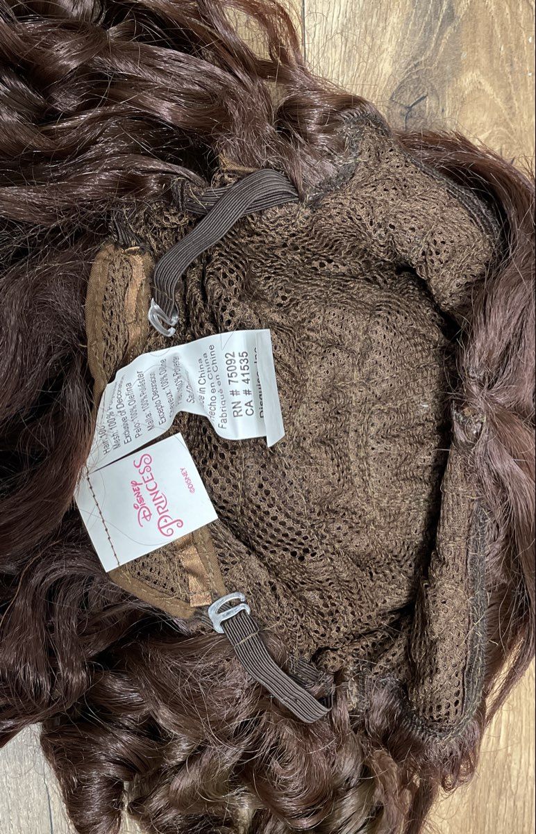 Disney Princess Belle Wig Brown Beauty and the Beast Costume Accessory Curls