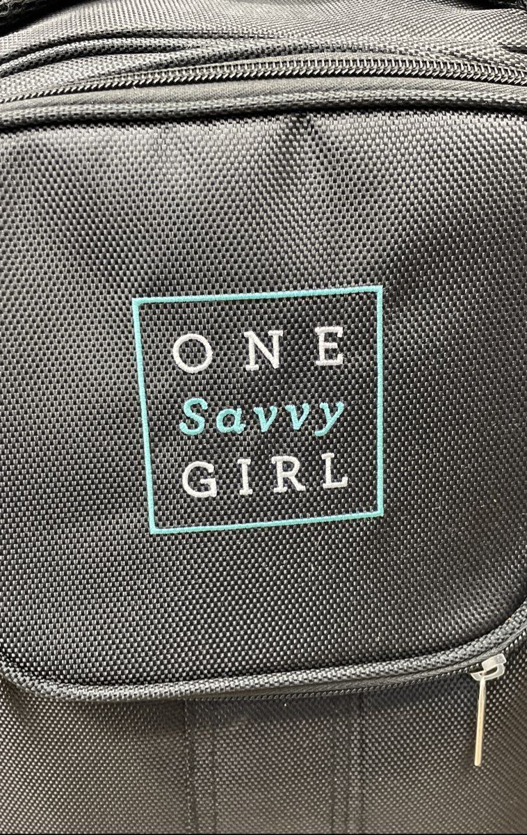 One Savvy Girl Black Picnic Backpack Set 4 Person with Teal Fleece Blanket
