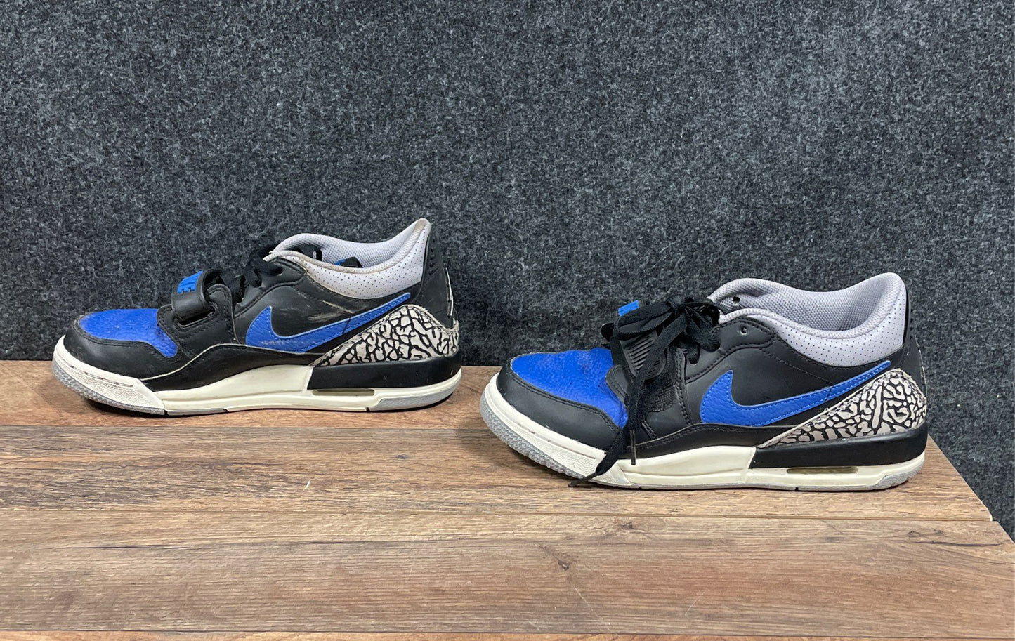 Nike Jordan Legacy 312 Low Game Royal Black Elephant Print Sneakers Size 7Y