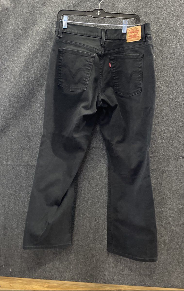 Levi's Women's 550 Relaxed Boot Cut Jeans Black Stretch Denim Size 14S