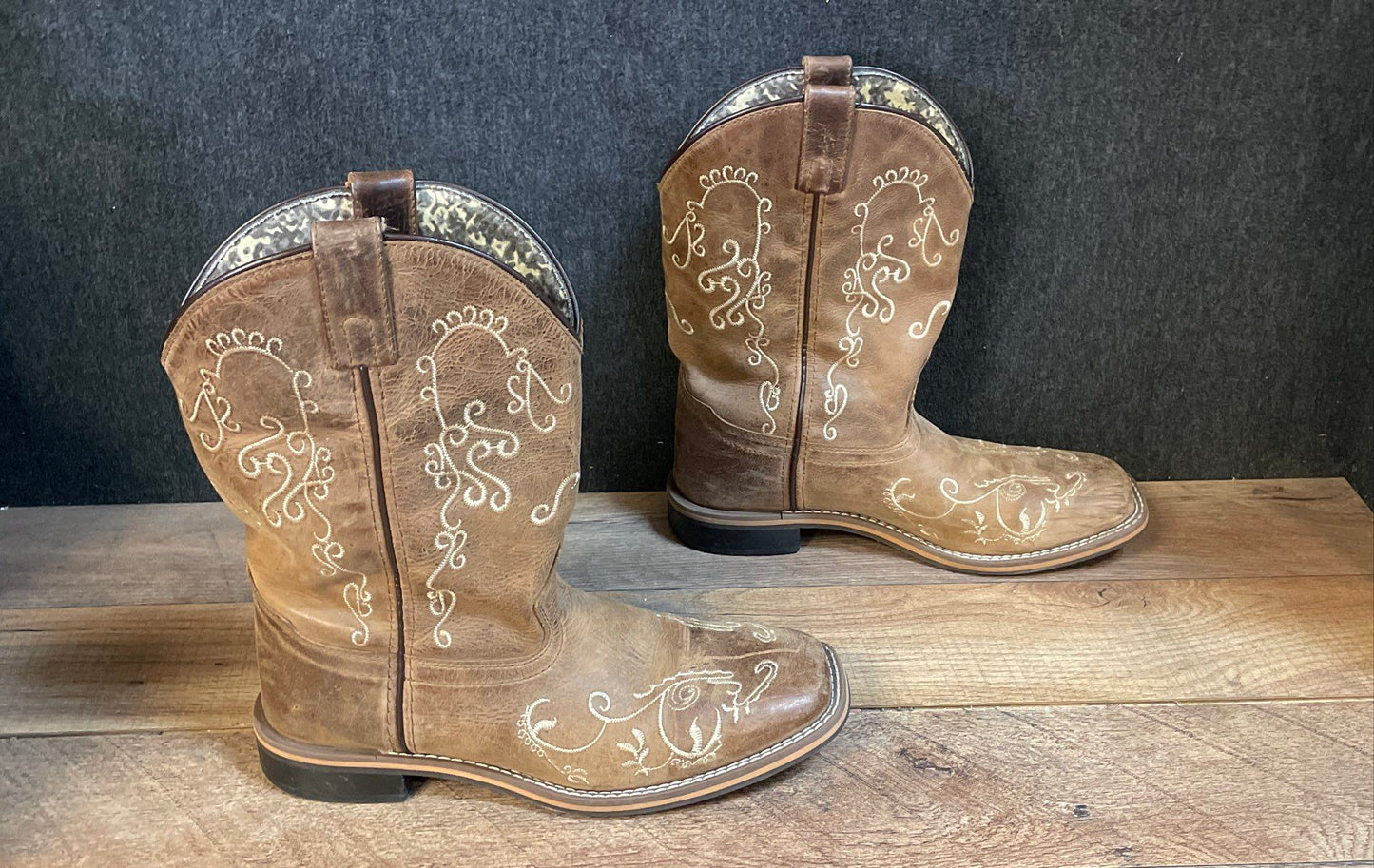 Smoky Mountain Boots 3845 Y Brown Leather Western Cowboy Boots Youth Size 6 R
