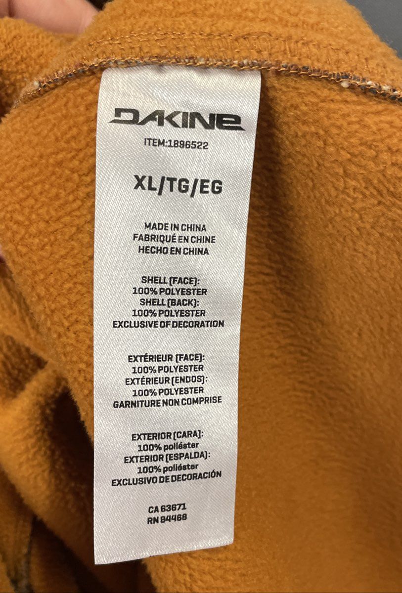 Dakine Men's Brown Orange Black Plaid Fleece Shirt Jacket Shacket Size XL