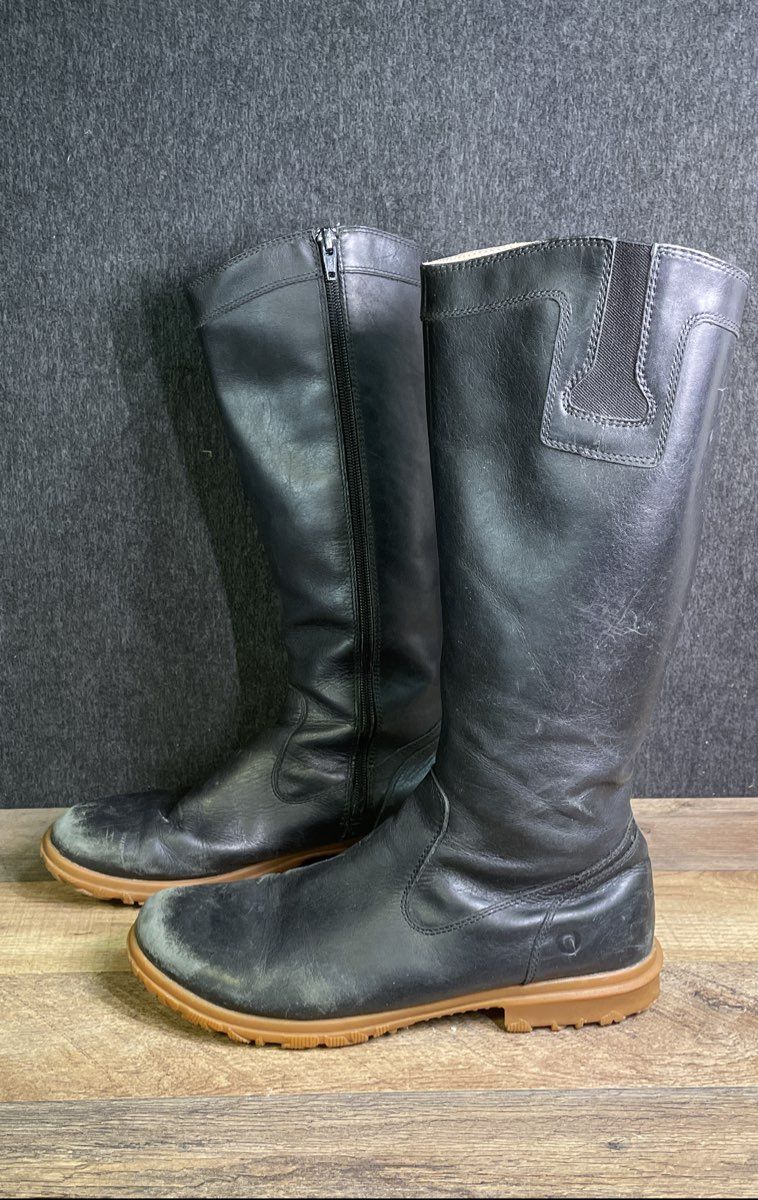 Bogs Pearl Tall Black Leather Waterproof Boots Women's Size 9.5
