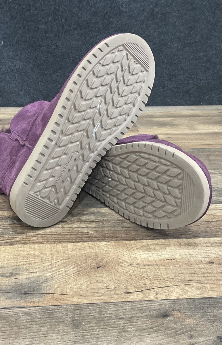 Koolaburra Koola Short Purple Suede Shearling Lined Ankle Boots Size 9