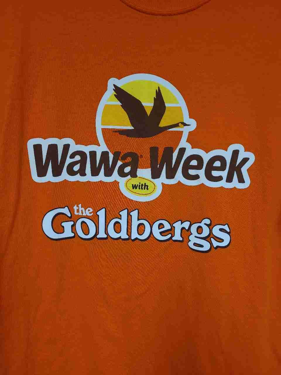 Port & Company Men's Orange Wawa Week with the Goldbergs T-Shirt Sz L
