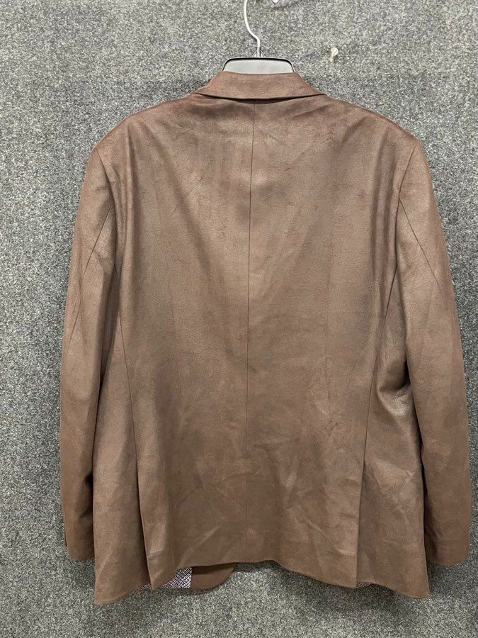 Daniel Hechter Men's Brown Faux Suede Two Button Sport Coat Blazer Size L