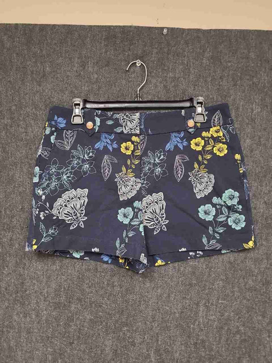 Loft Outlet Women's Navy Blue Floral Print 4 Inch Inseam Shorts Size 6