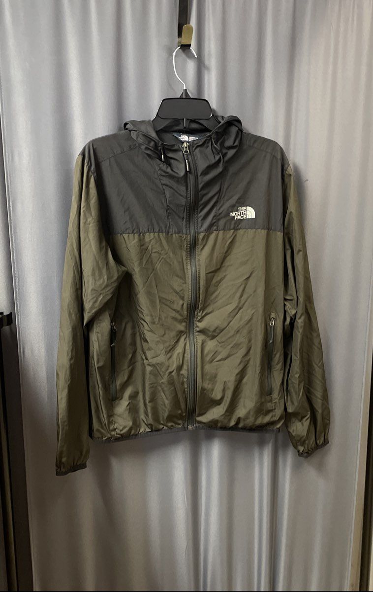 The North Face Men's Cyclone Windbreaker Jacket Black Olive Green Sz M