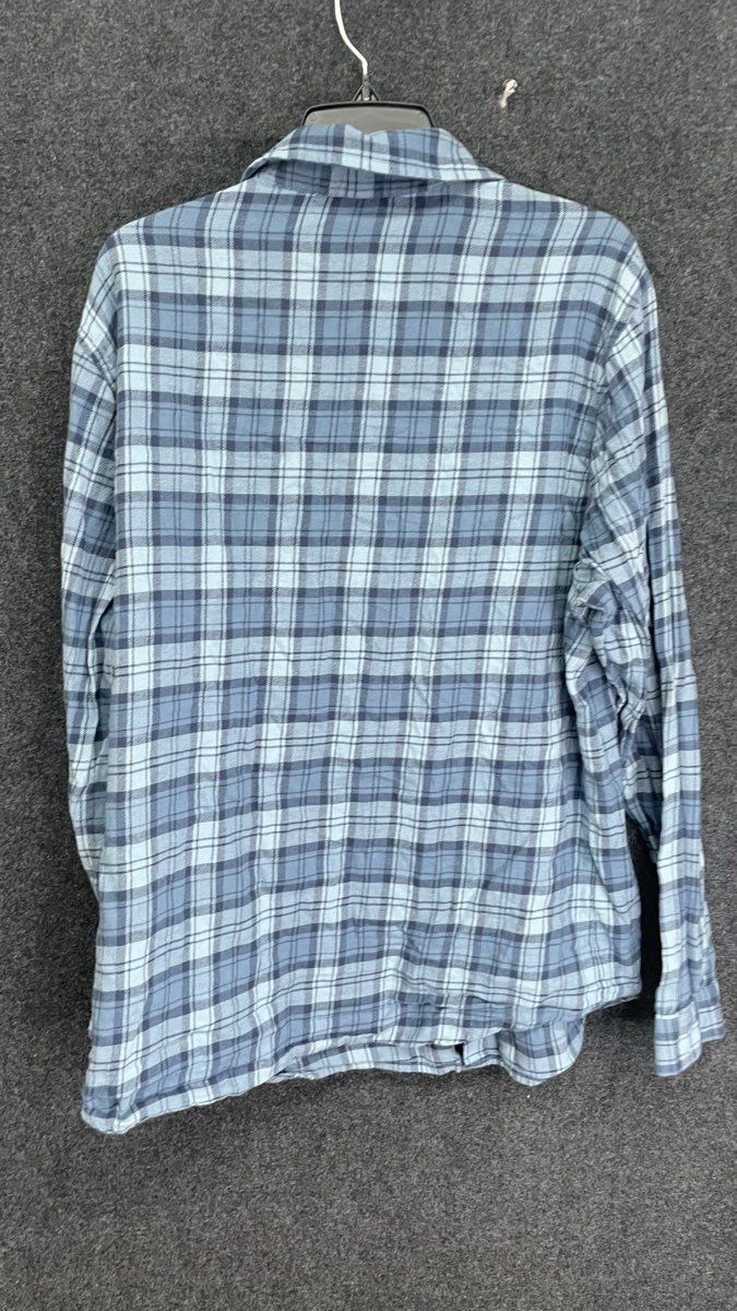 Oakley Men's Heritage Flannel Blue Gray Plaid Button Up Shirt Regular Fit Sz XL