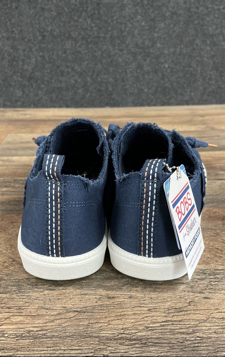 Skechers BOBS Beach Bingo Navy Canvas Slip-On Sneakers Women's Size 11 NWT
