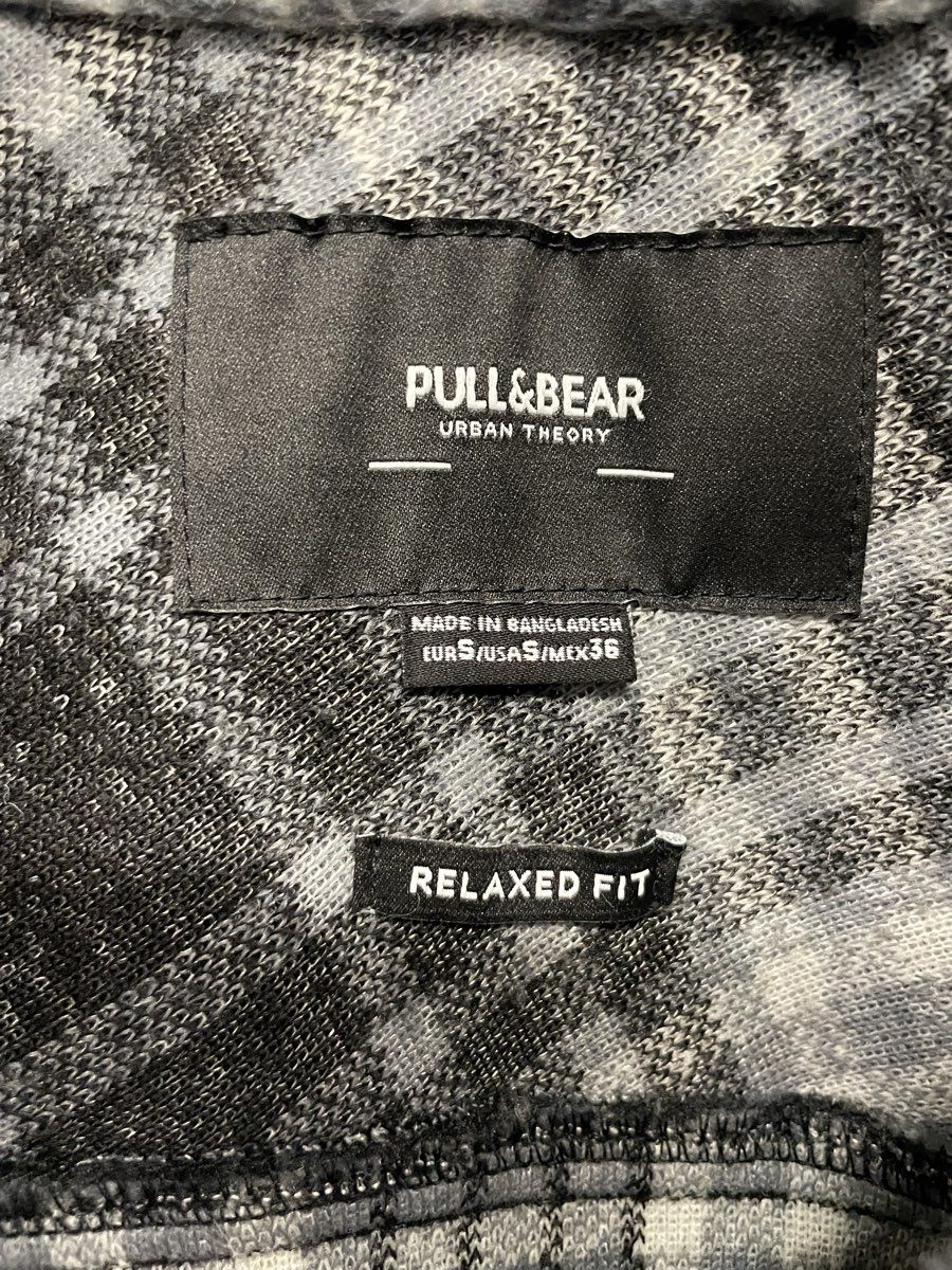 Pull & Bear Men's Urban Theory Gray Plaid Fleece Relaxed Fit Jacket Sz S