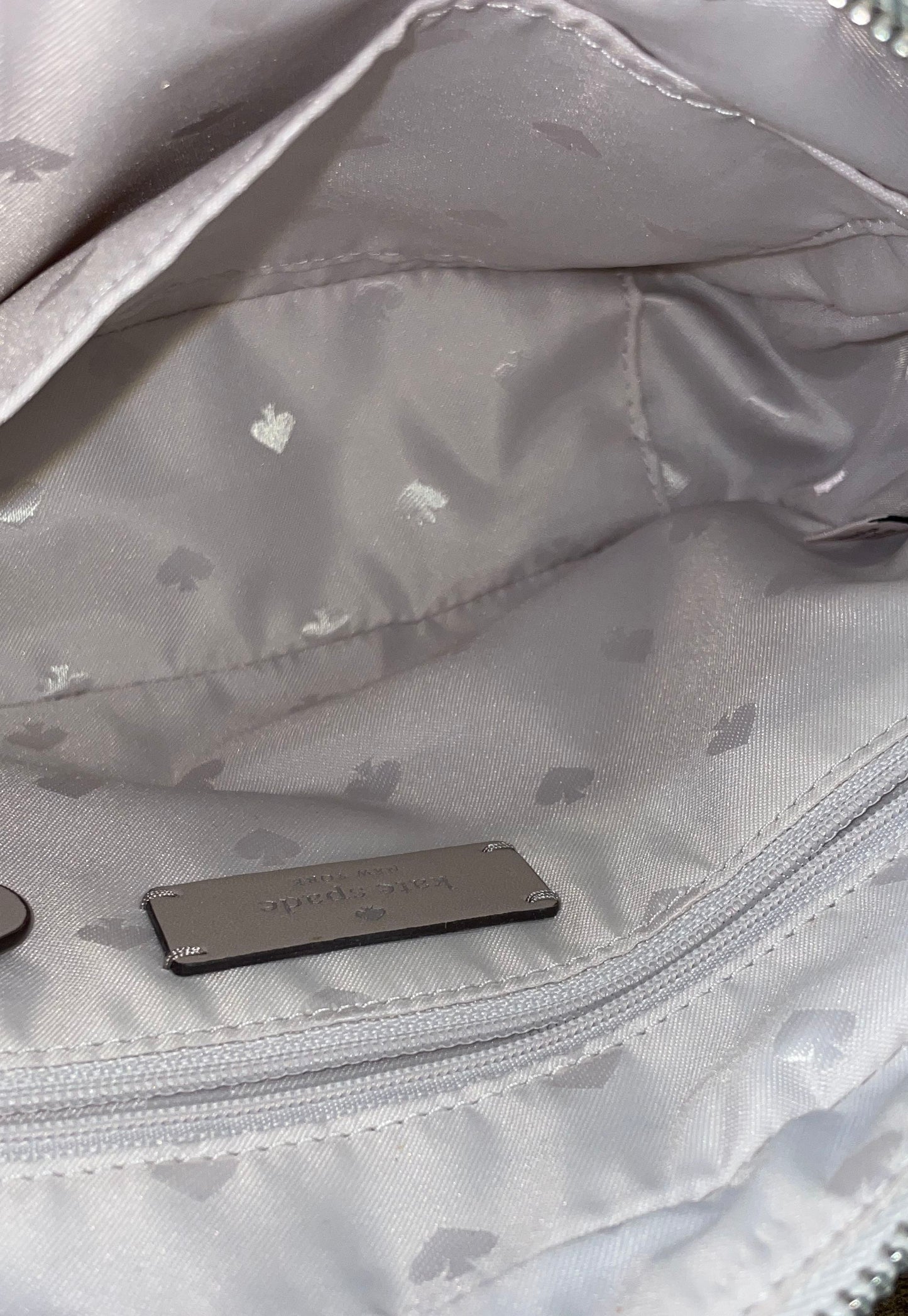 Kate Spade New York Beige Spade Link Crossbody Camera Bag Silver Hardware