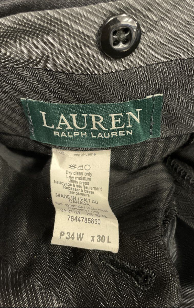 Lauren Ralph Lauren Men's Black 100% Wool Satin Stripe Tuxedo Pants Sz 34x30