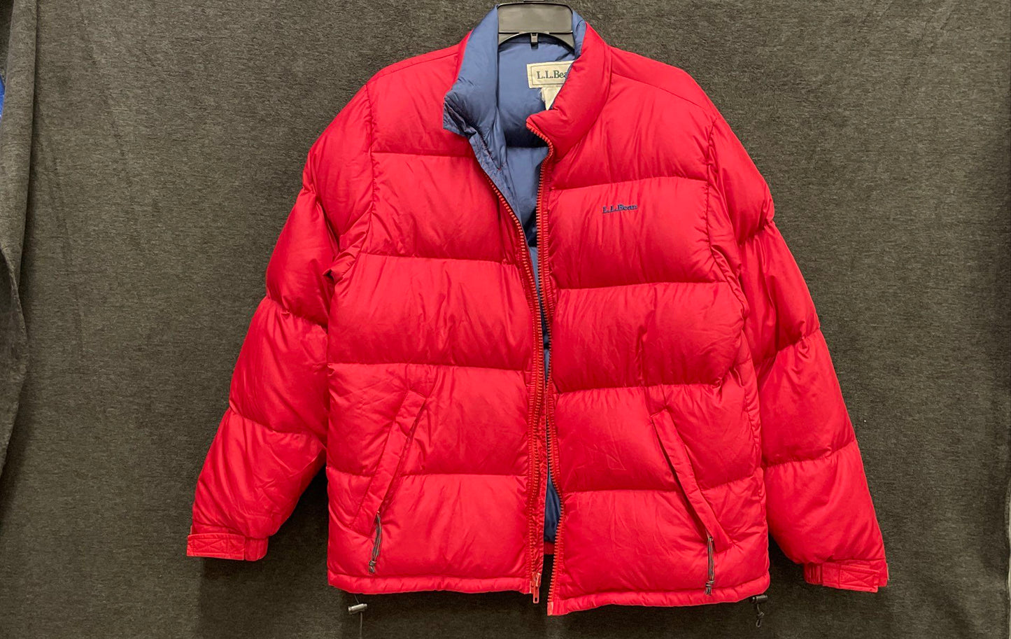 Vintage 90s L.L.Bean Women's Red Goose Down Quilted Baffle Puffer Jacket Sz M