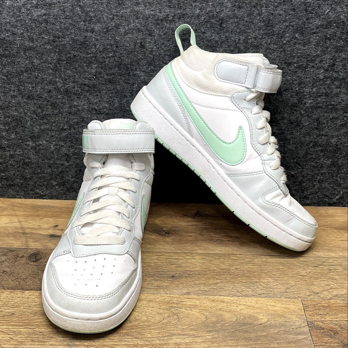 Nike Court Borough Mid 2 White Mint Foam Youth High Top Sneakers Size 7Y